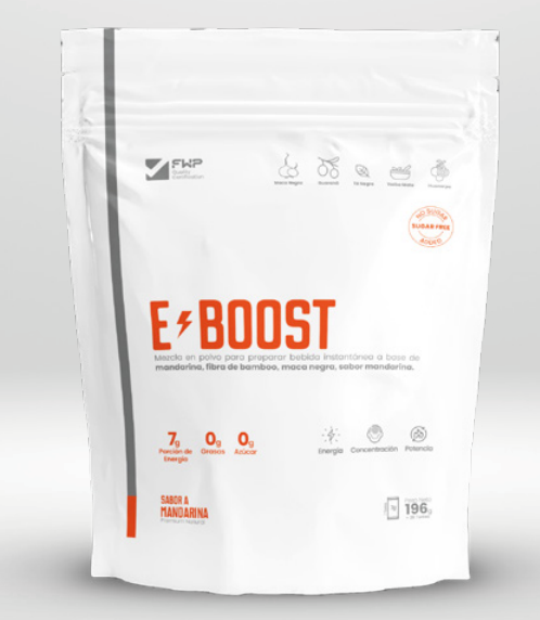 E-BOOST – Bebida Energizante Natural | Sabor Mandarina